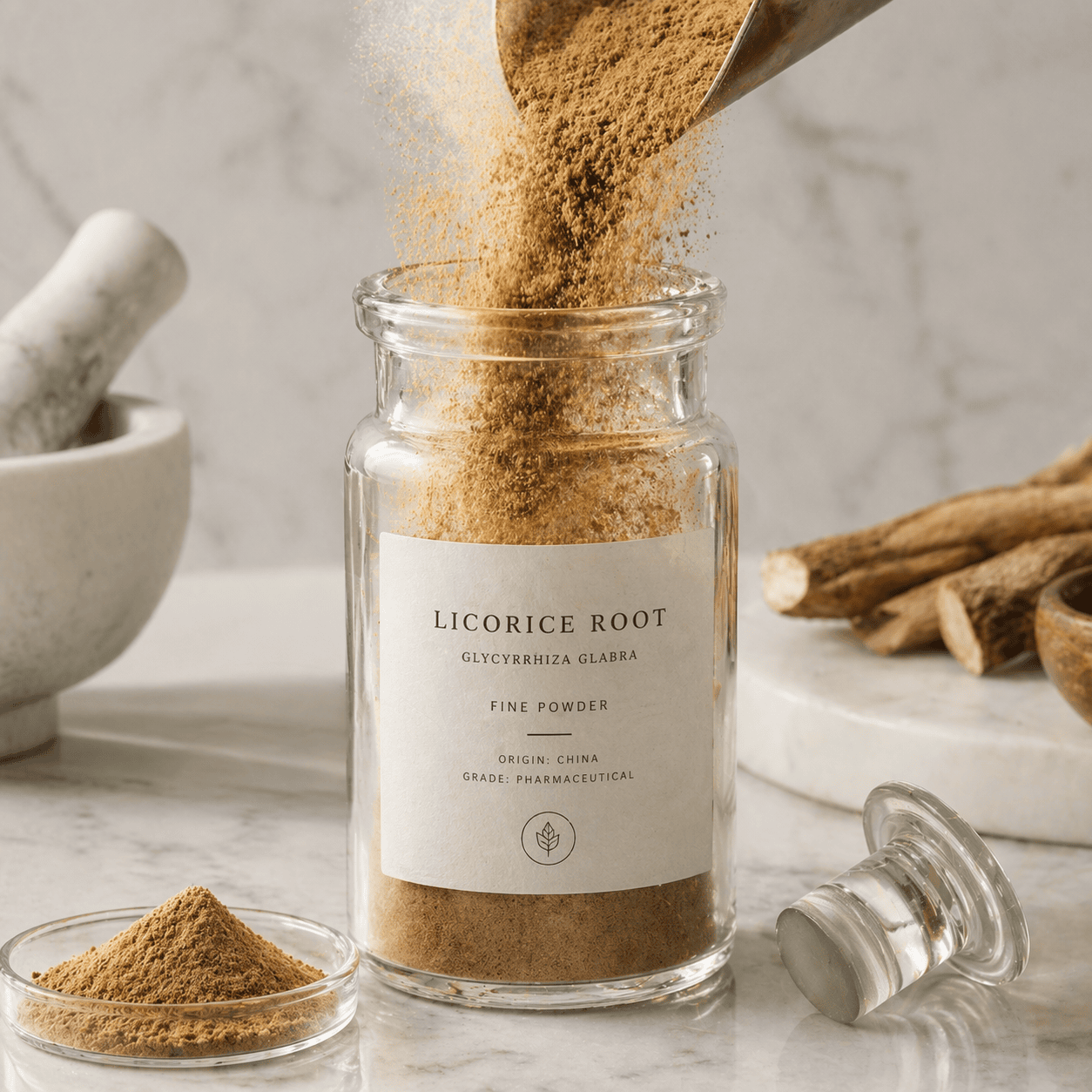 Ground licorice powder